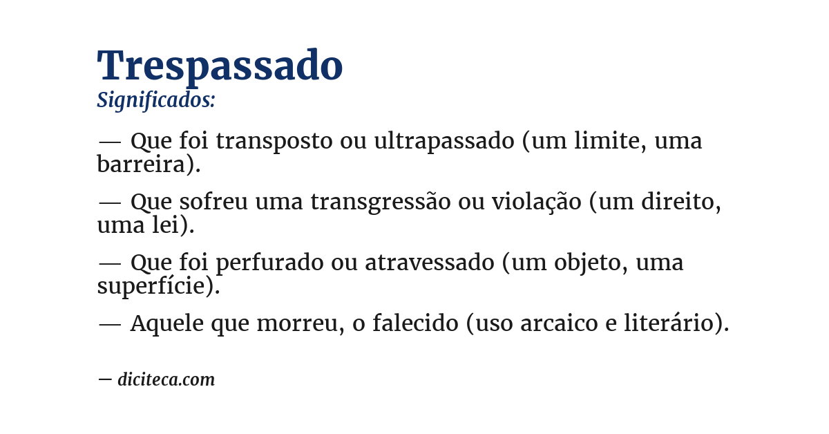 Significado de trespassado