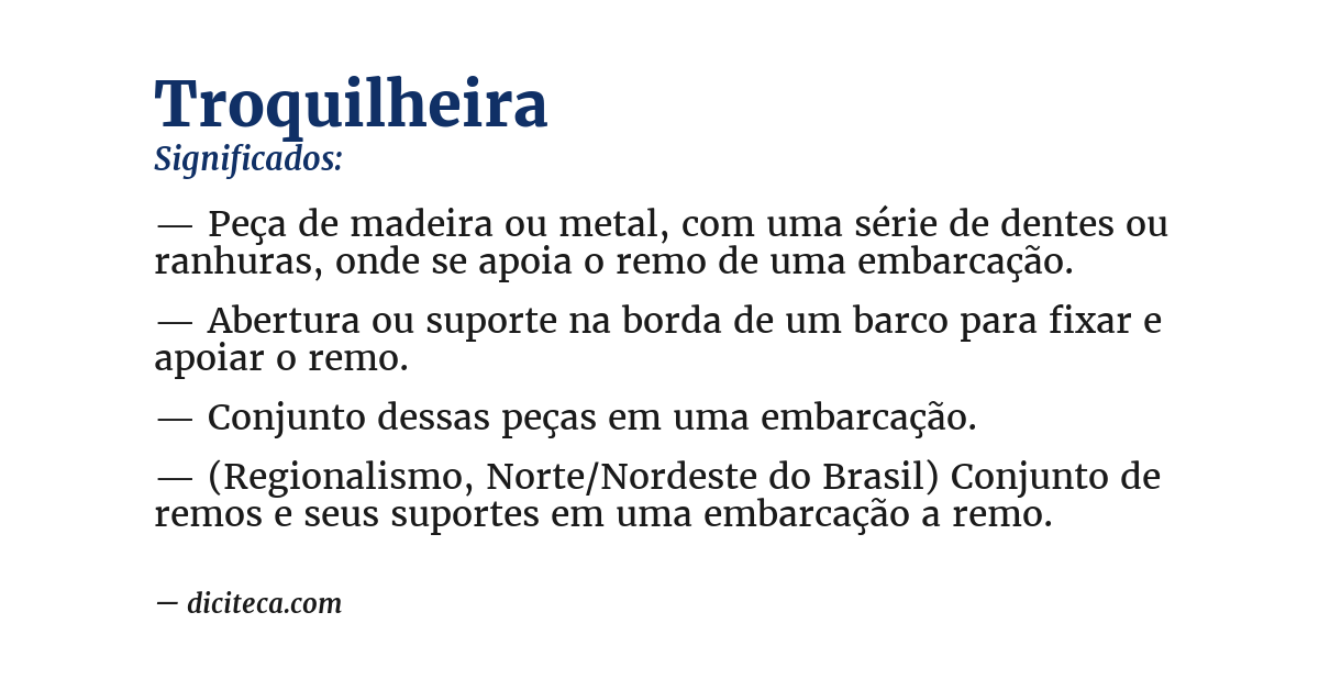Significado de troquilheira