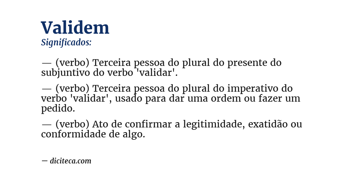 Significado de validem