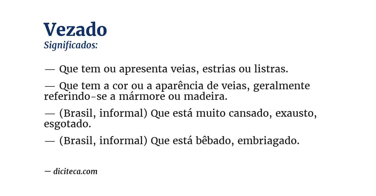 Significado de vezado