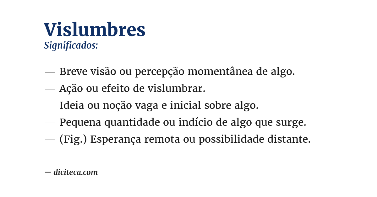 Significado de vislumbres