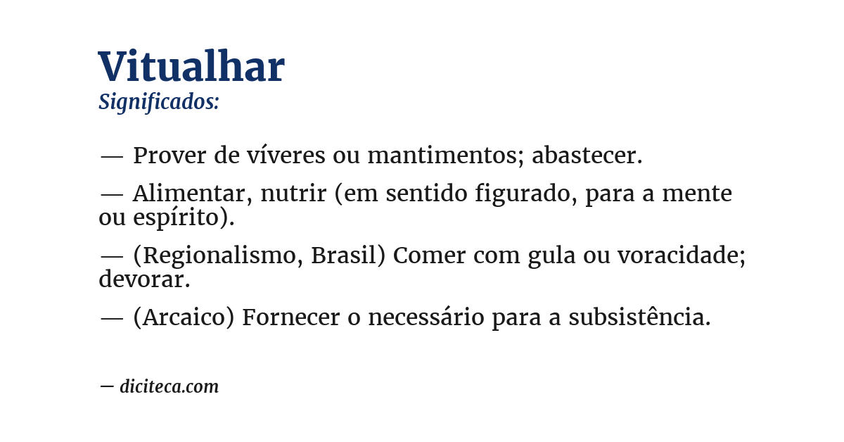Significado de vitualhar