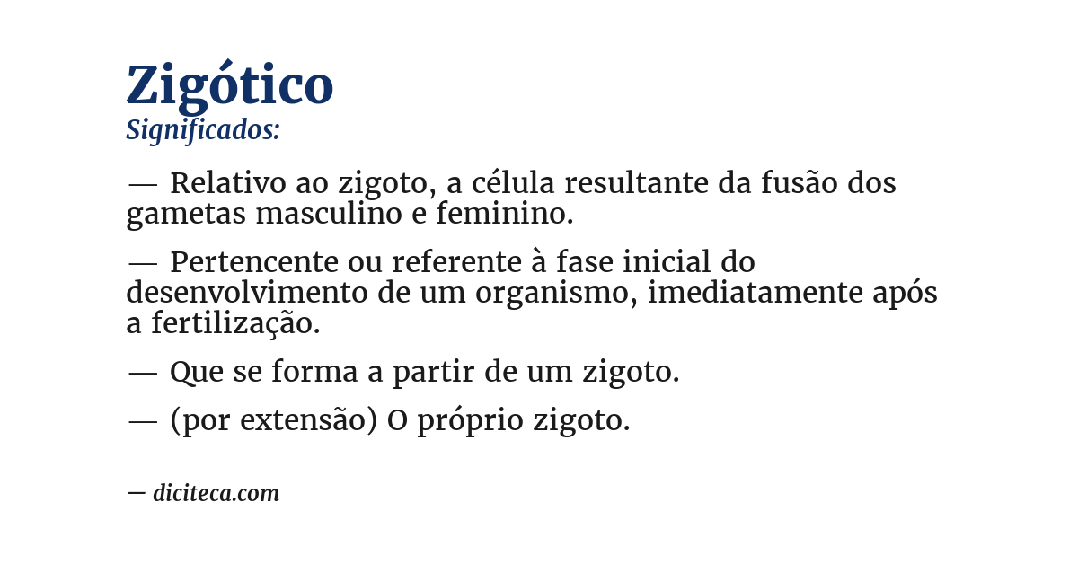 Significado de zigótico