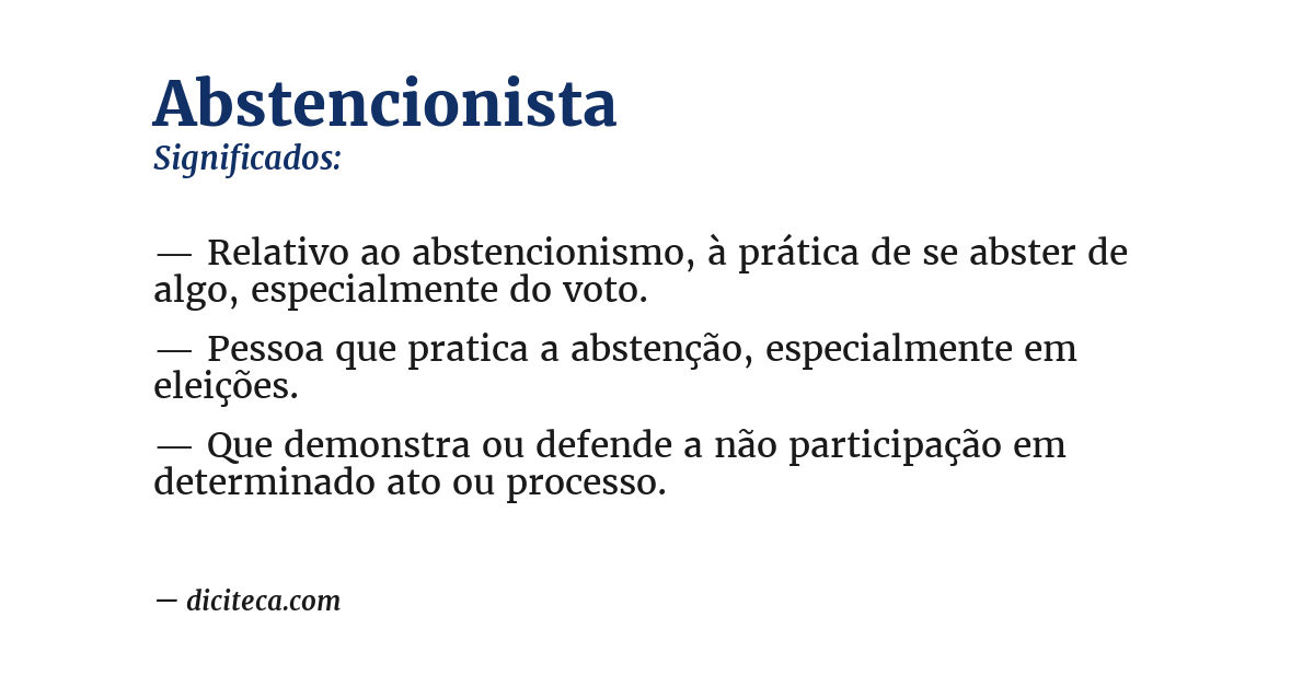 Significado de abstencionista