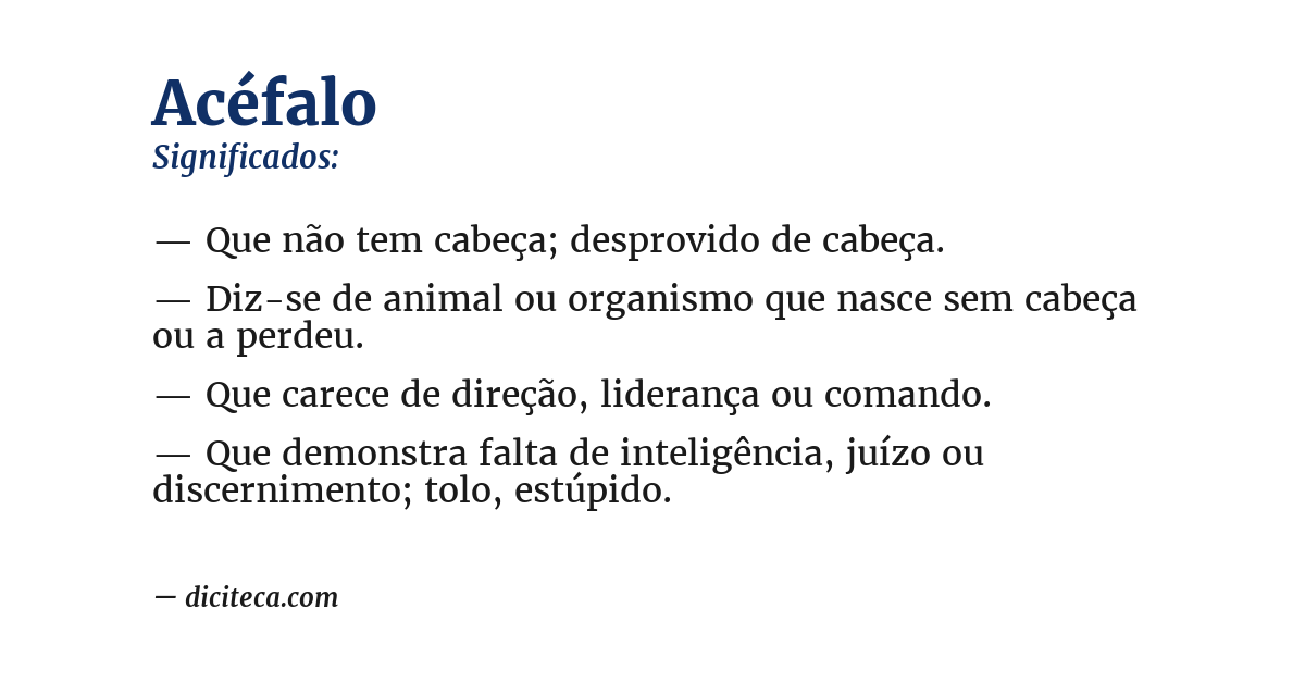 Significado de acéfalo