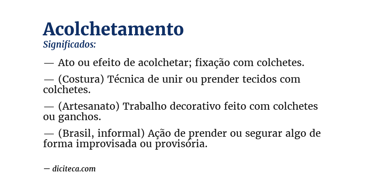 Significado de acolchetamento