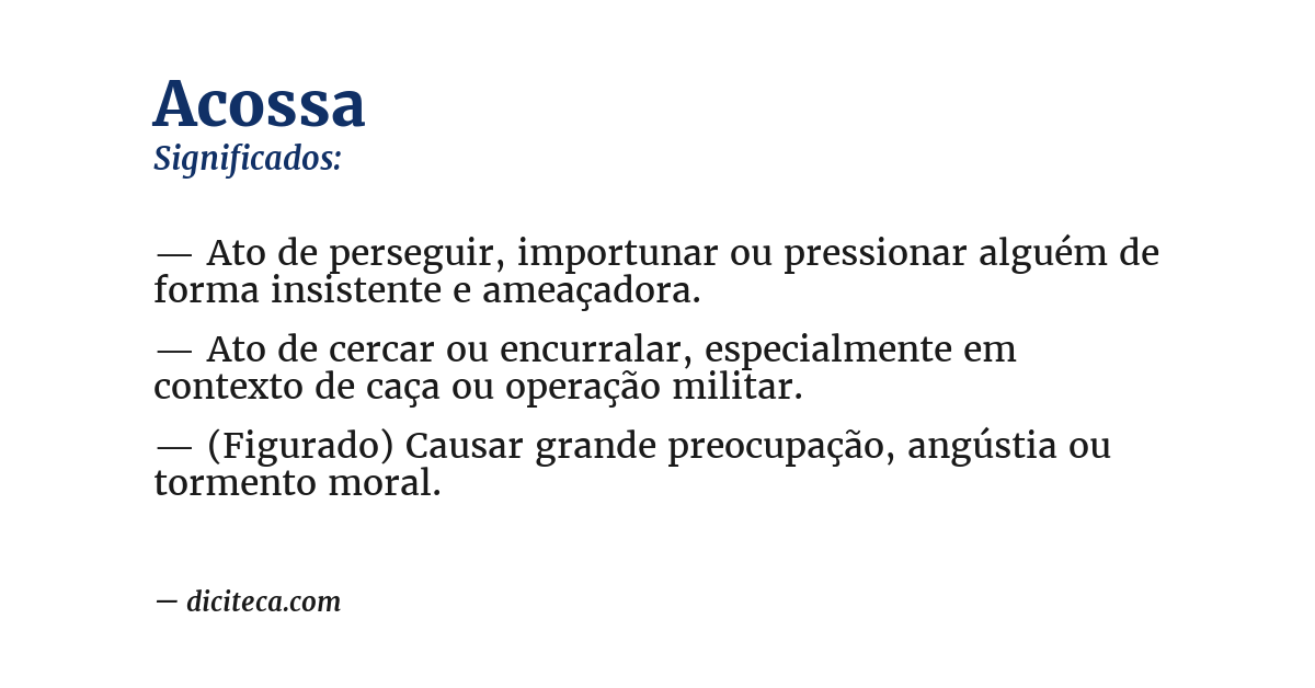 Significado de acossa