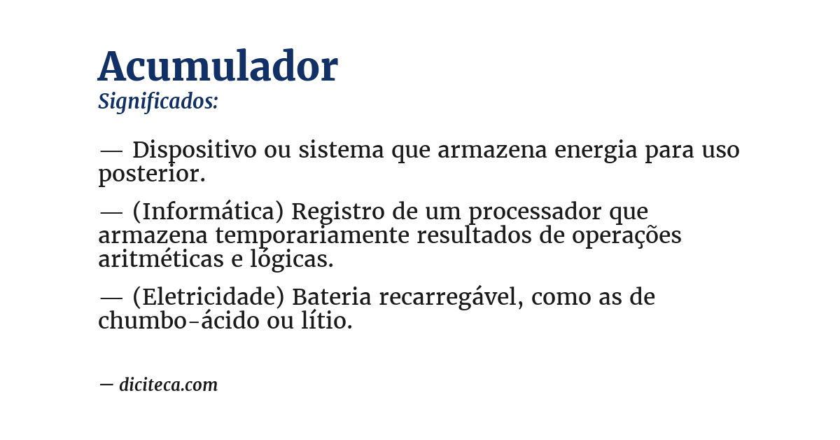 Significado de acumulador