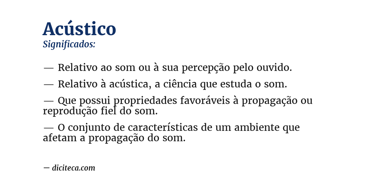 Significado de acústico