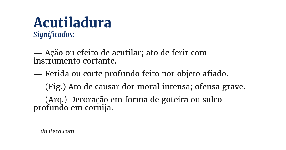 Significado de acutiladura