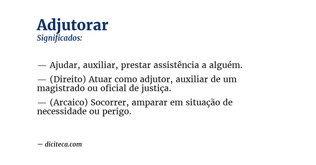 Significado de adjutorar