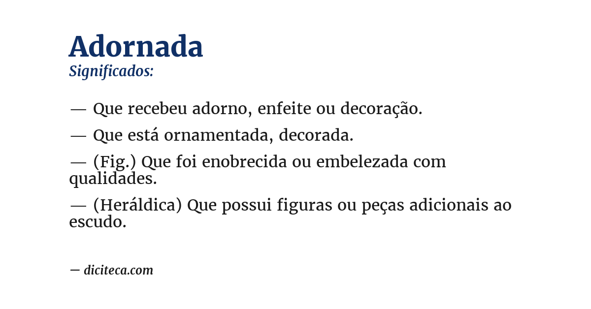 Significado de adornada