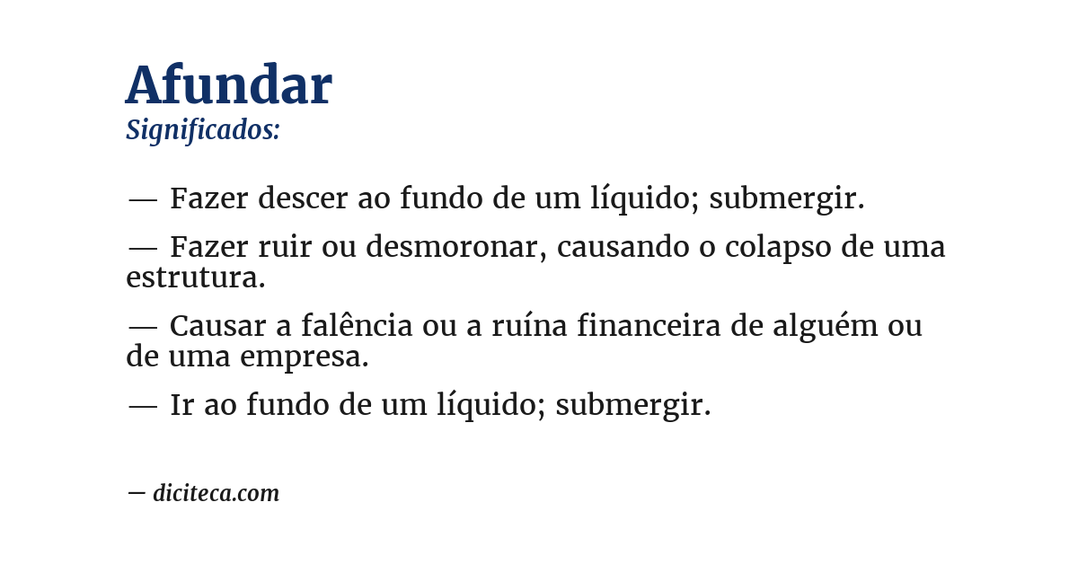 Significado de afundar