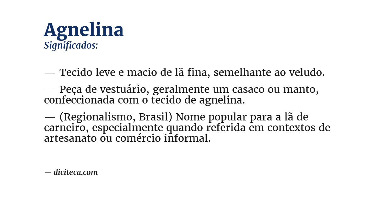Significado de agnelina