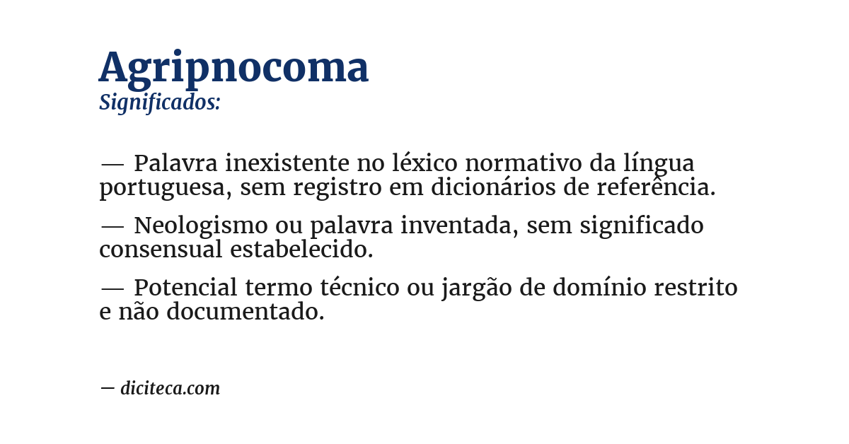 Significado de agripnocoma