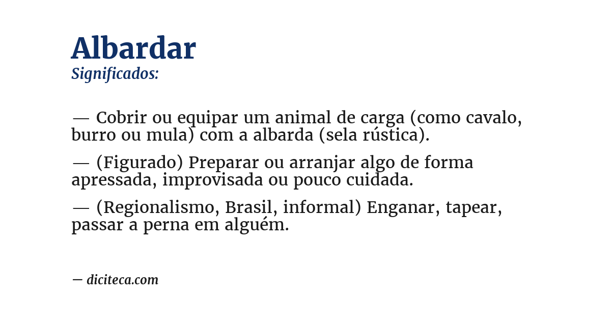 Significado de albardar