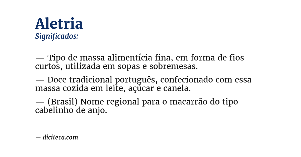 Significado de aletria