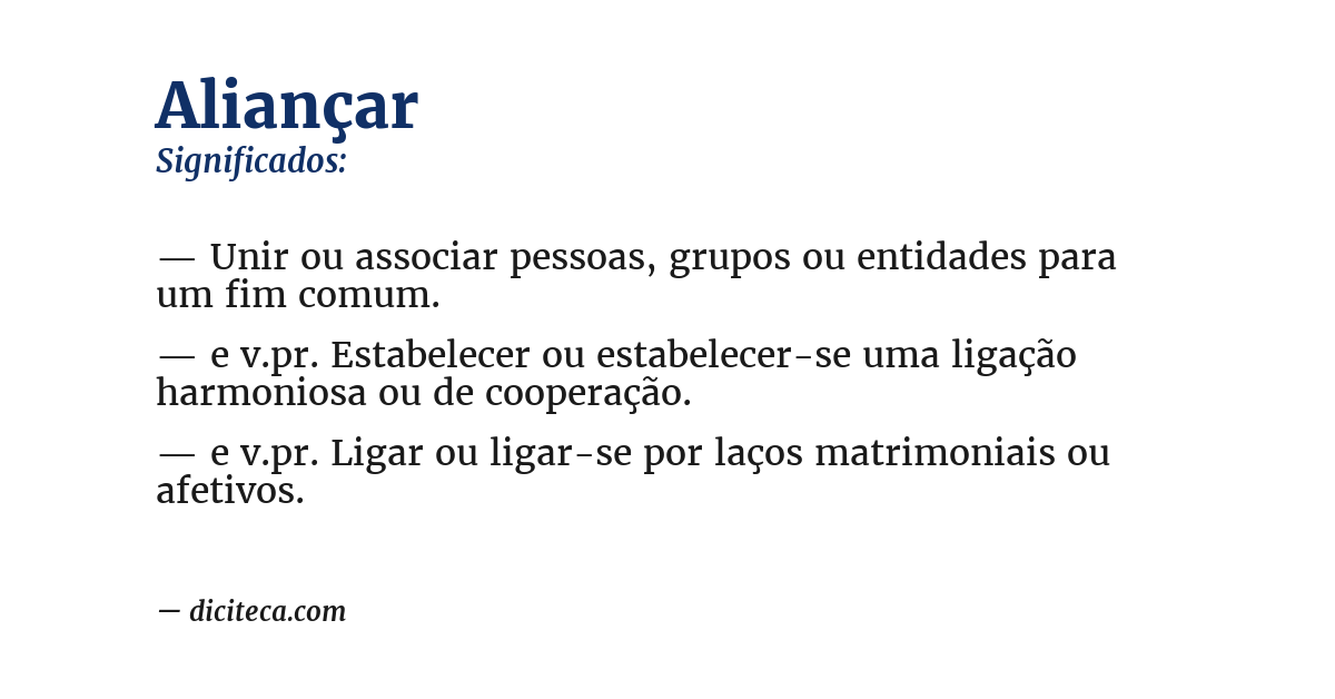 Significado de aliançar