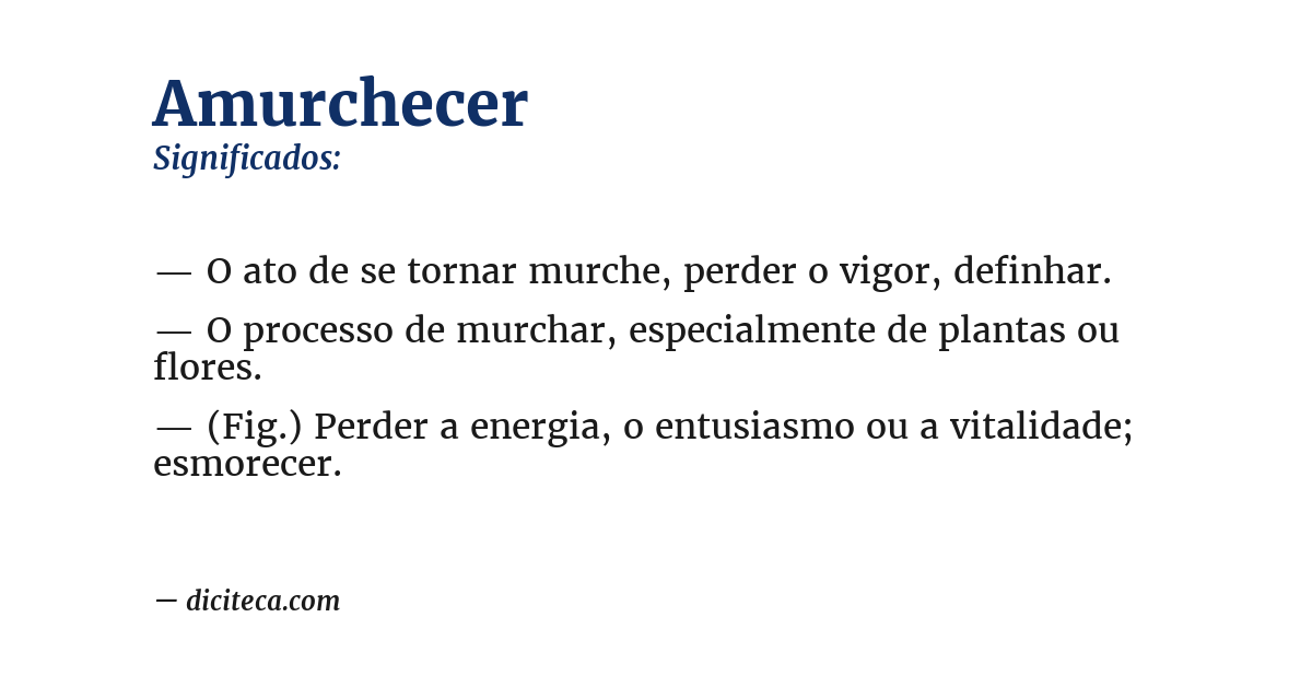 Significado de amurchecer
