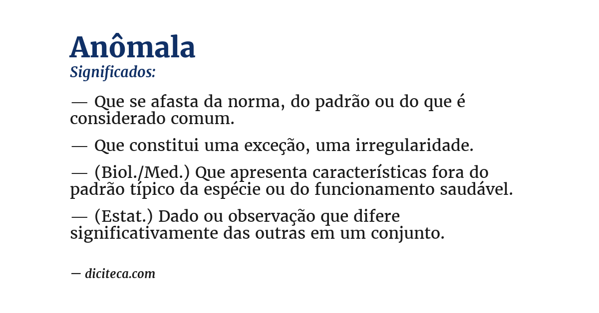 Significado de anômala