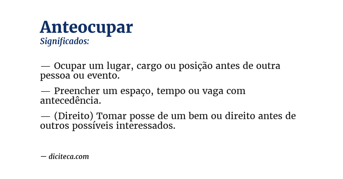 Significado de anteocupar