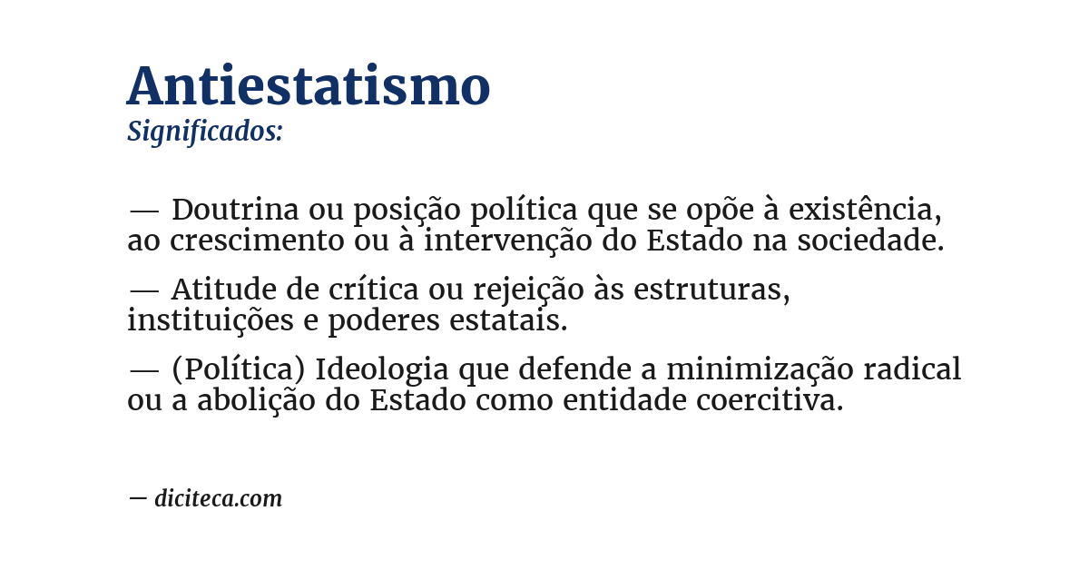 Significado de antiestatismo