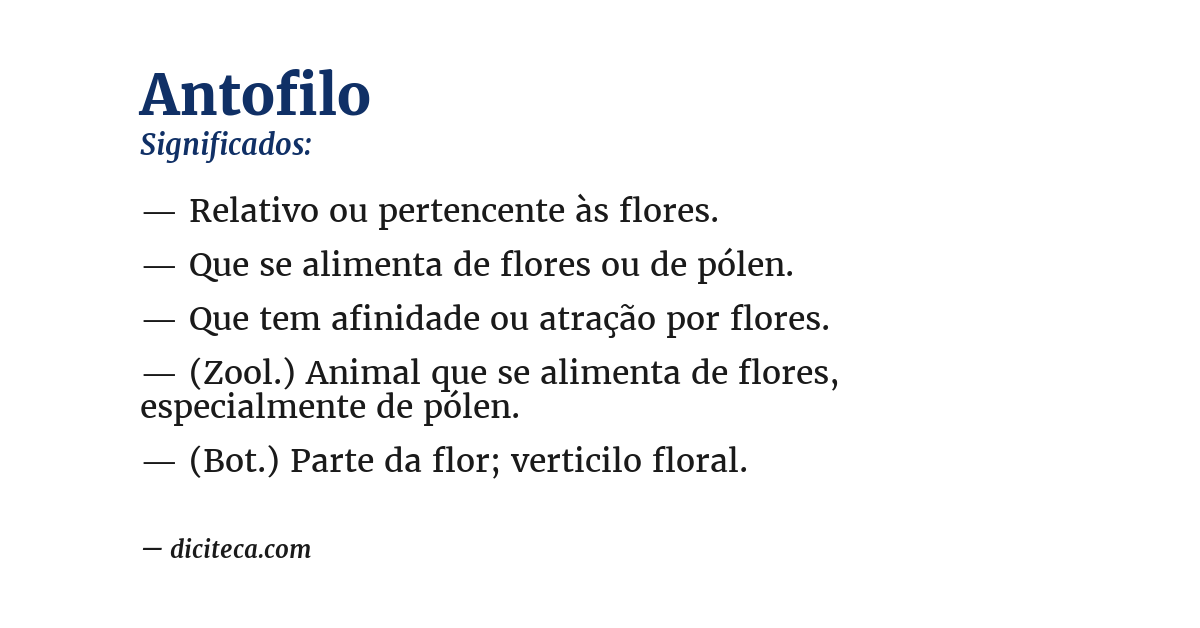 Significado de antofilo