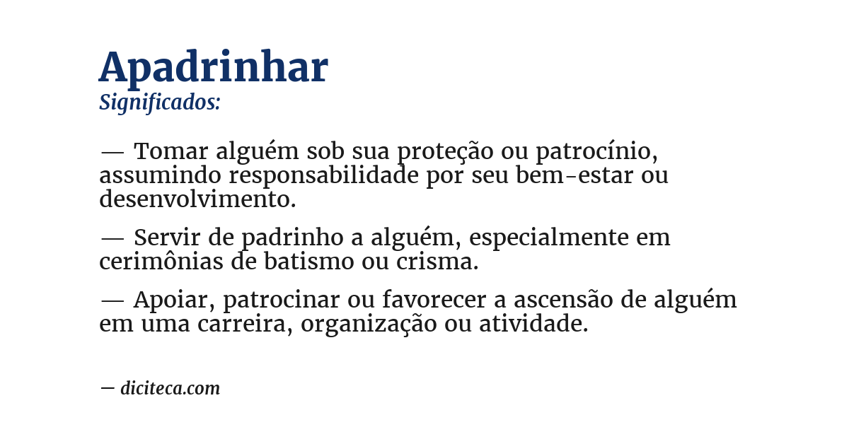 Significado de apadrinhar
