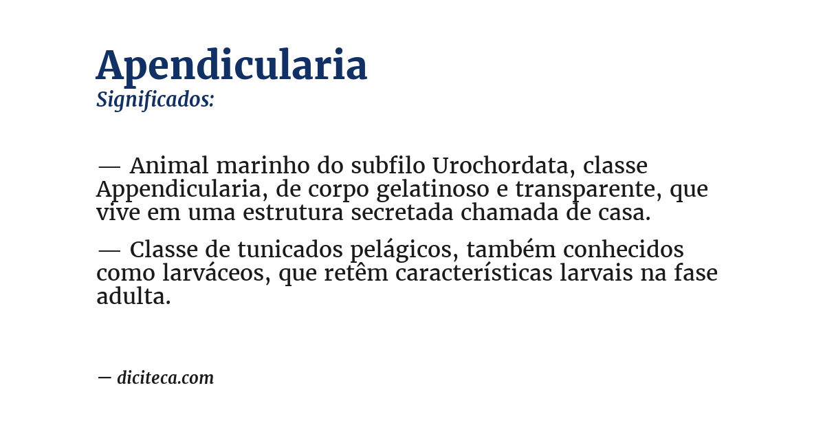 Significado de apendicularia