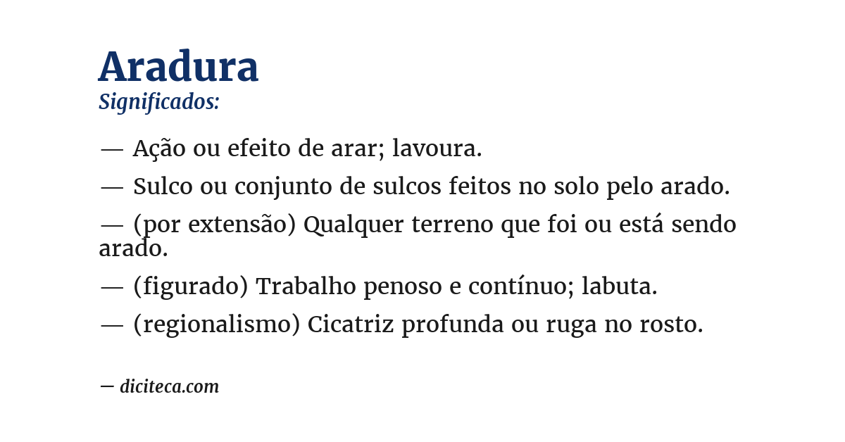 Significado de aradura