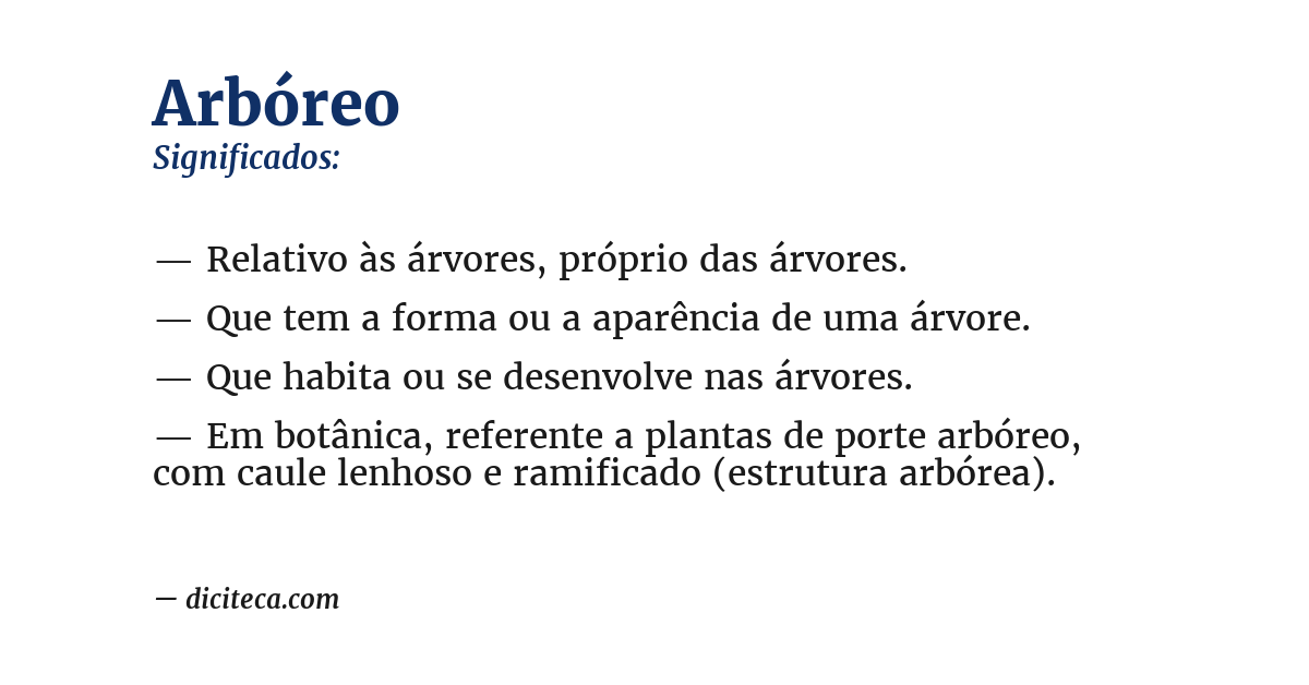 Significado de arbóreo
