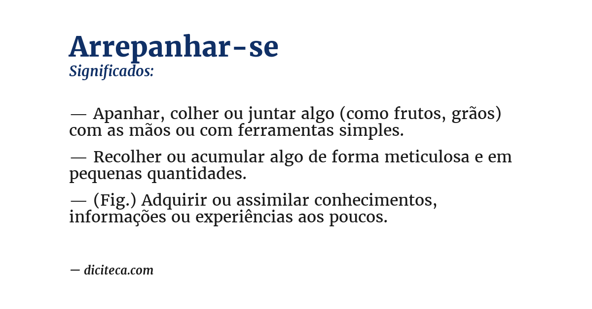 Significado de arrepanhar-se