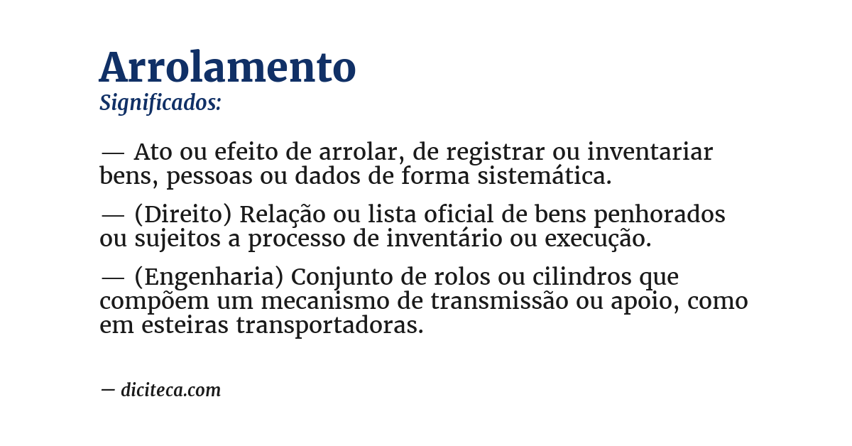 Significado de arrolamento