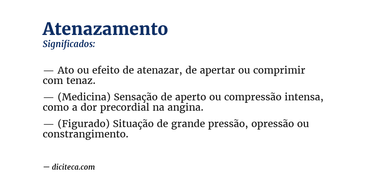 Significado de atenazamento