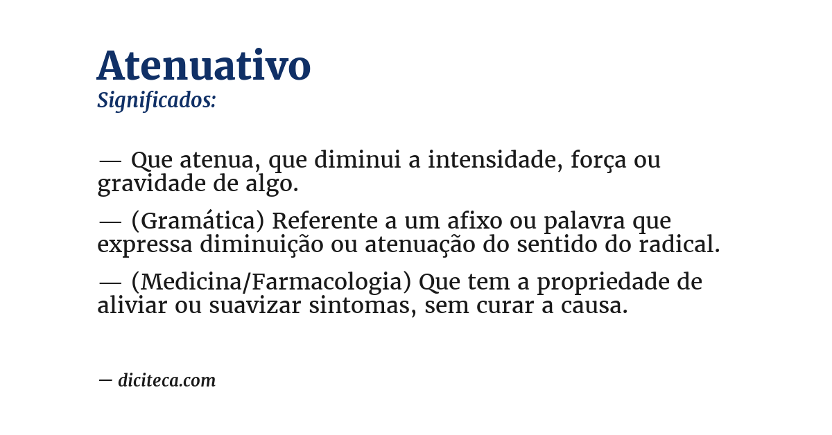 Significado de atenuativo