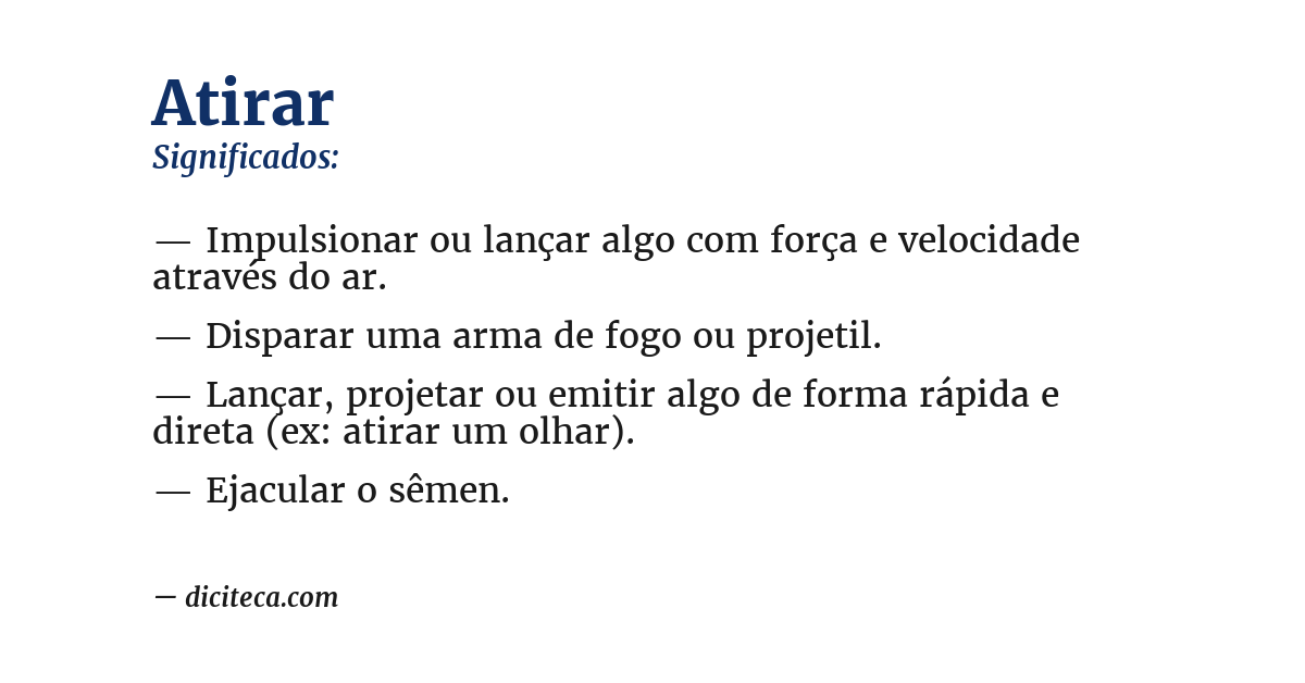 Significado de atirar