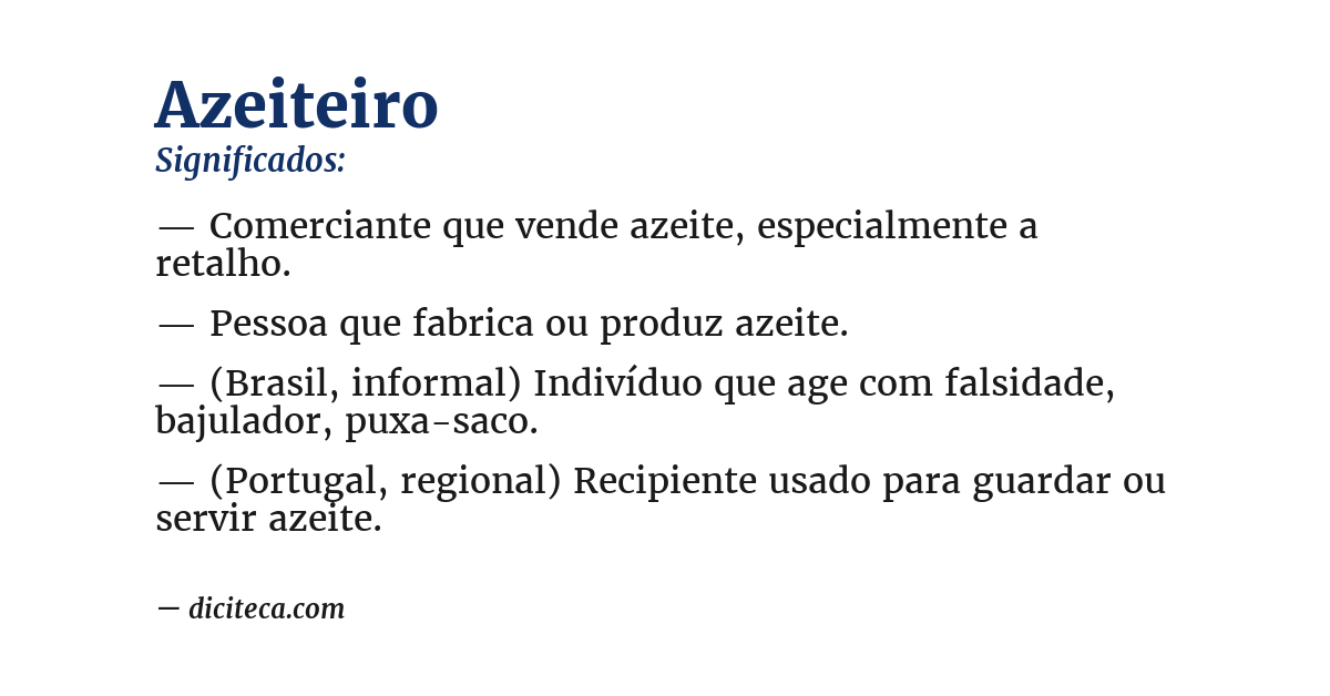Significado de azeiteiro