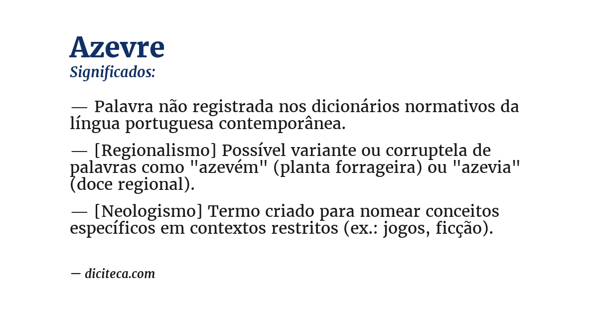 Significado de azevre