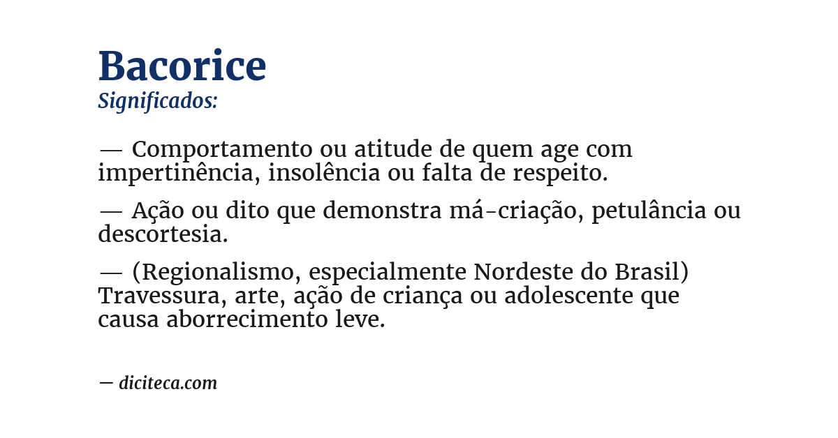 Significado de bacorice