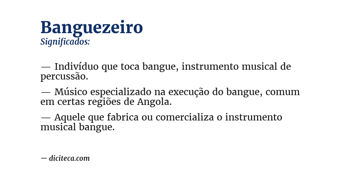 Significado de banguezeiro