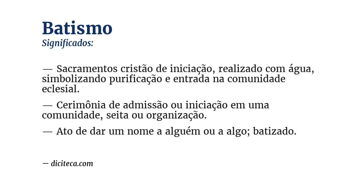Significado de batismo