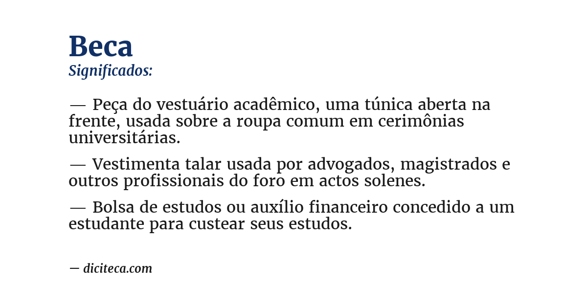 Significado de beca