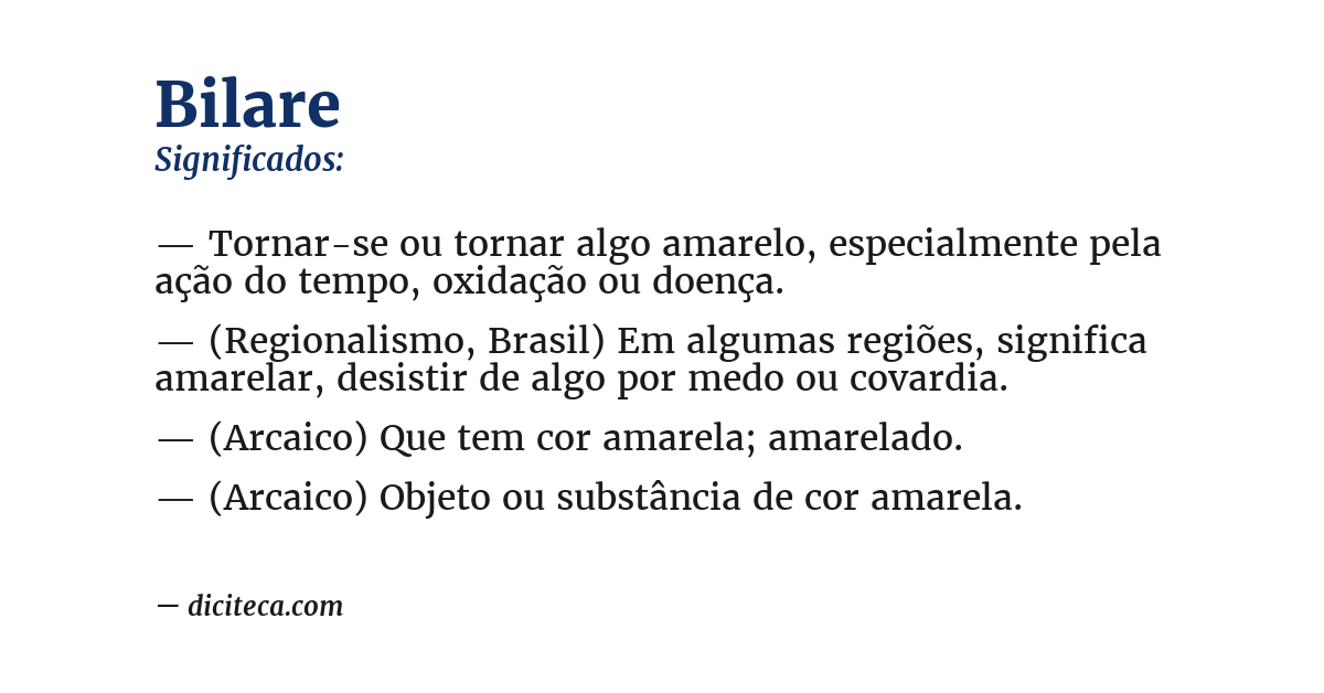 Significado de bilare