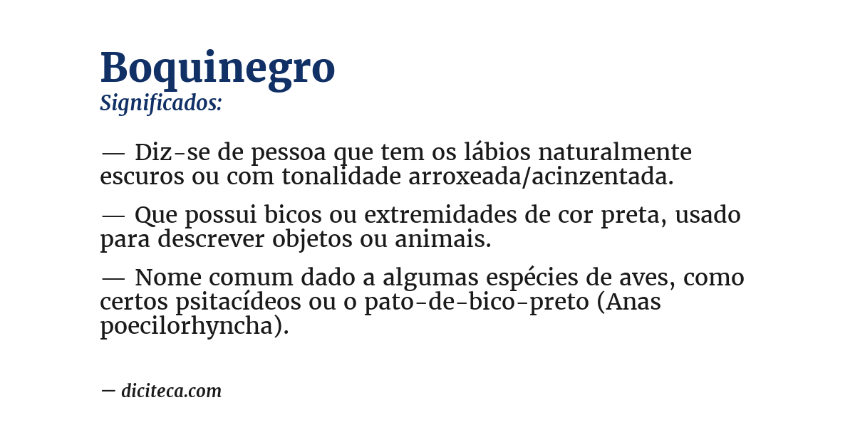 Significado de boquinegro