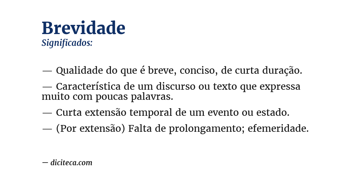 Significado de brevidade