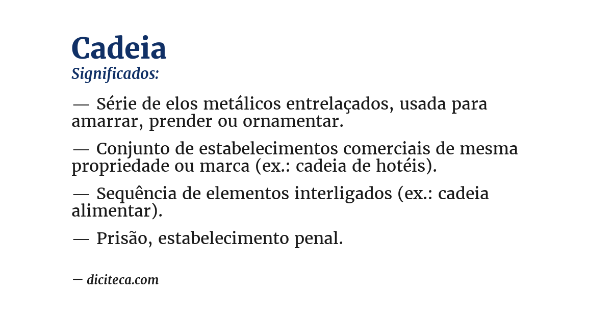 Significado de cadeia