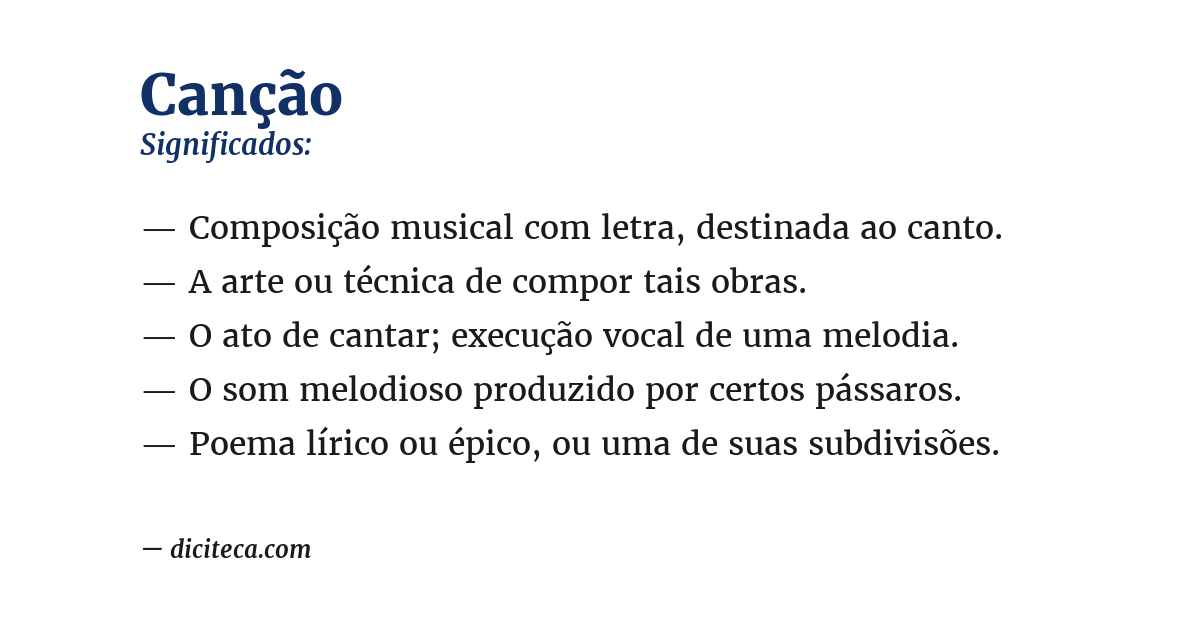 Significado de canção