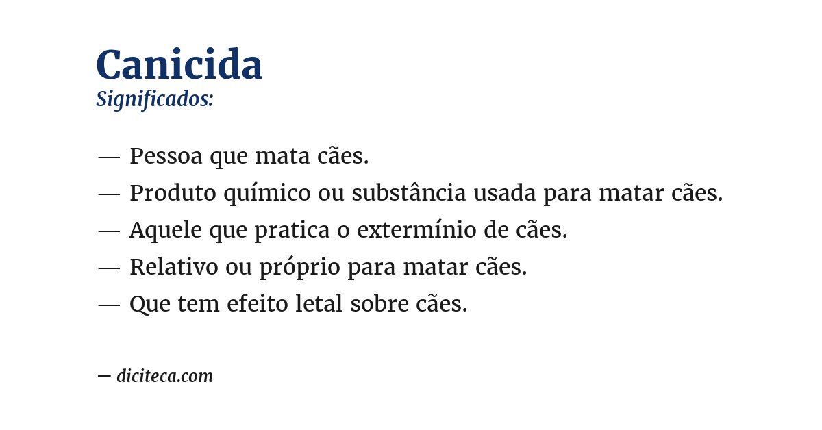 Significado de canicida