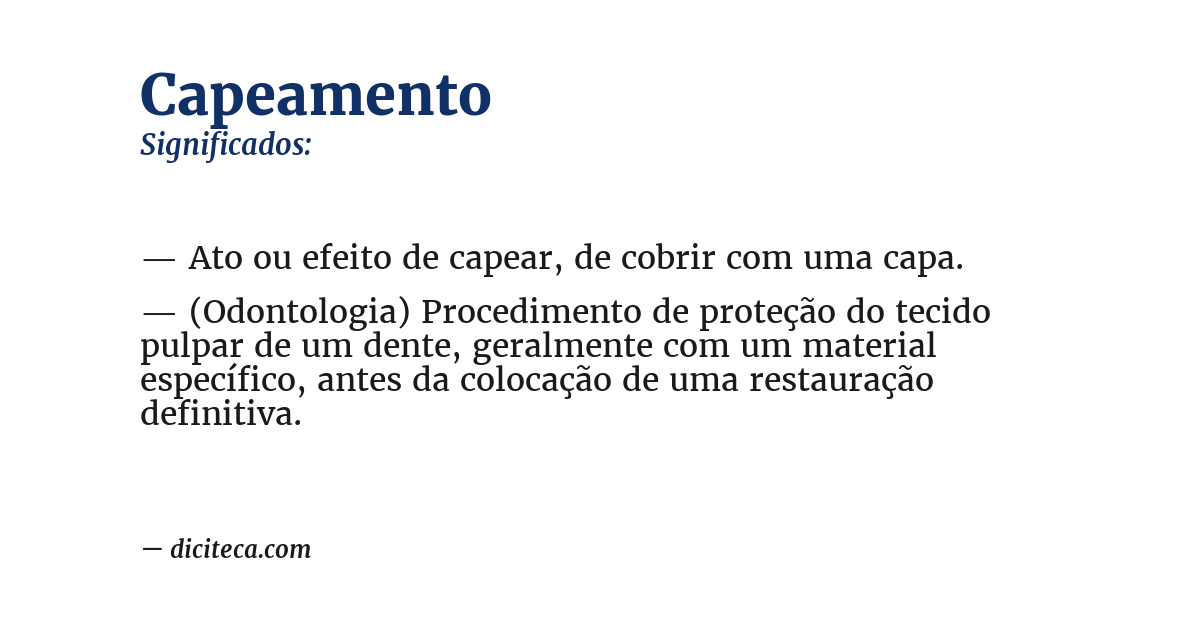 Significado de capeamento