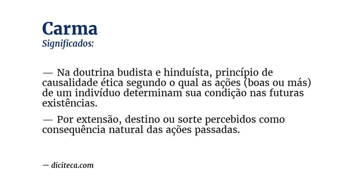 Significado de carma